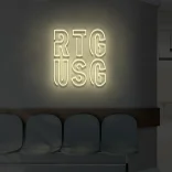 Beżowy neon LED RTG USG nowoczesny szyld medyczny