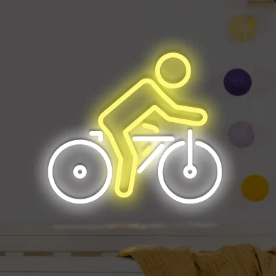 Neon LED Rowerek na ścianie