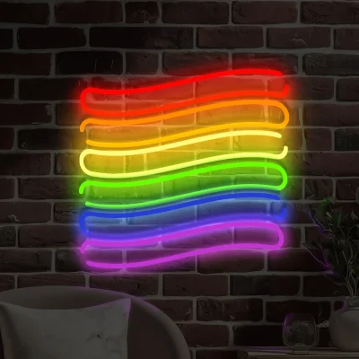 Tęczowa flaga neon LED na ścianę