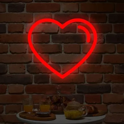 Czerwone neonowe serce LED romantyczny klimat