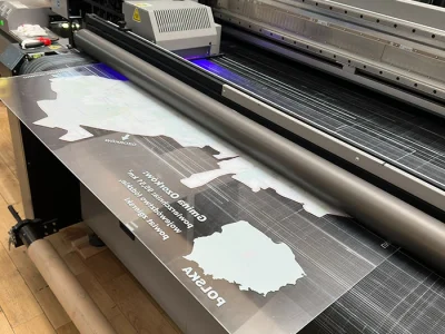 Druk tablicy z mapą Polski dla gminy Ozorków – tablice i szyldy reklamowe